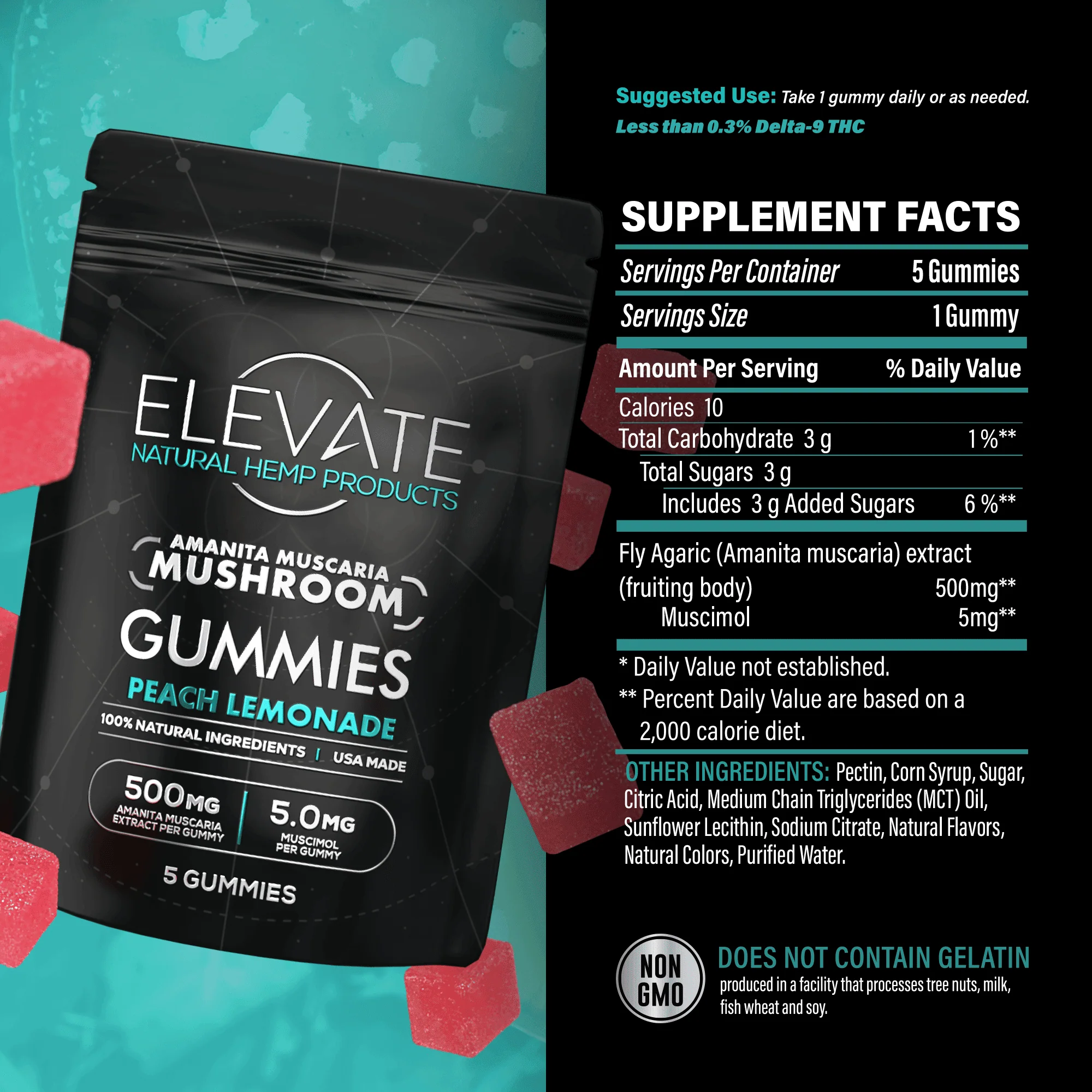 Mushroom Gummies - Peach Lemonade - Image 3